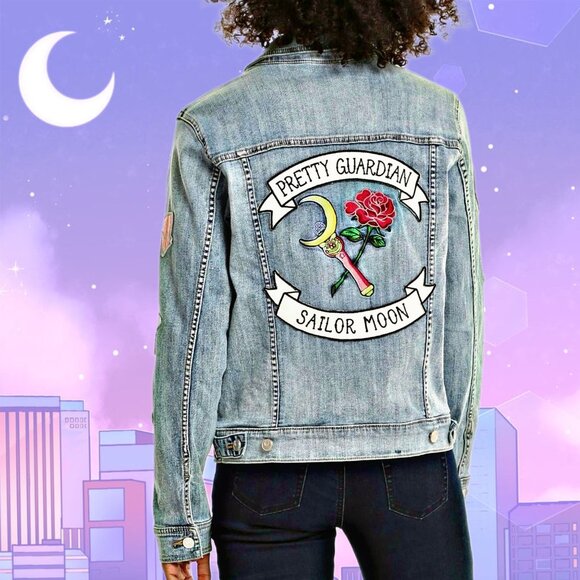 Sailor Moon 3D Felt Patch Denim Jacket Embroidered Pretty Guardian Cartoon RARE - Picture 1 of 12